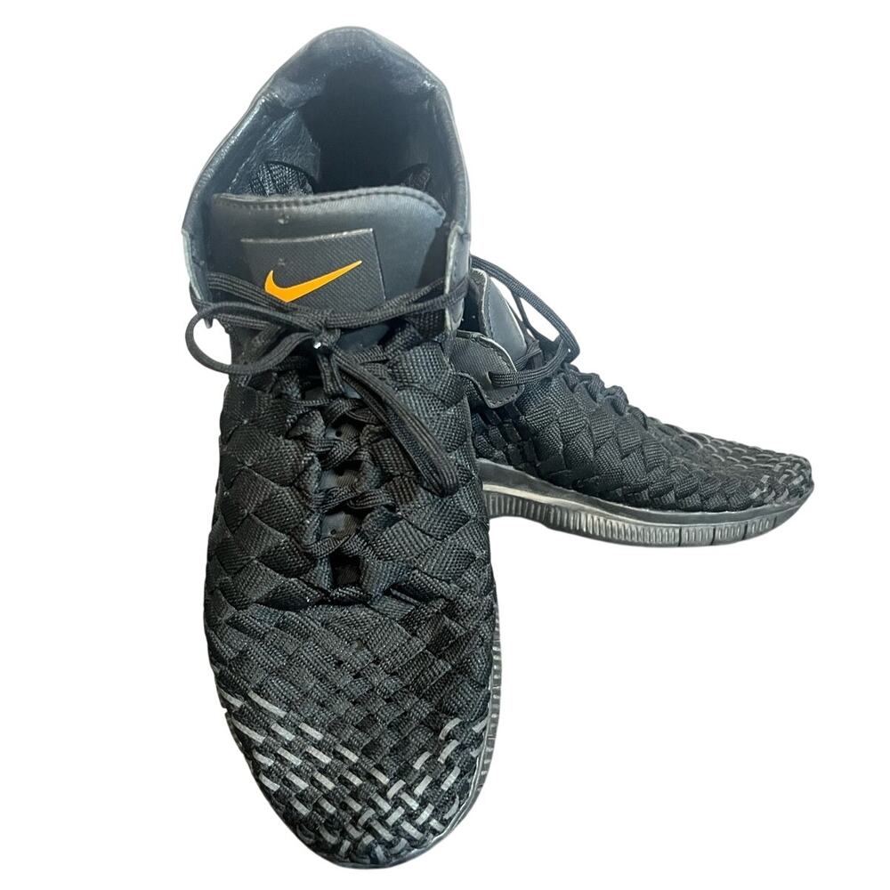 Nike Free Inneva Woven Mid Triple Black Sneaker Shoes Womens Size 6 USED